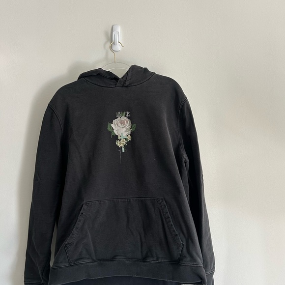 AllSaints Wreath Hoodie in Washed Black - Picture 2 of 9
